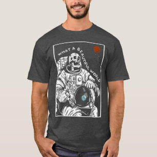 Camiseta Que belo mundo Marca esqueleto da ciência espacial