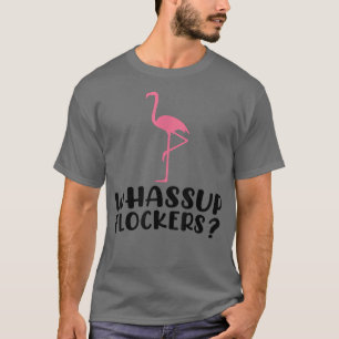 Camiseta Que Blocos Engraçados Fresco Verão Rosa Flamingo V