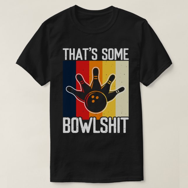Camiseta Que Boliche Engraçada De Boliche, Retro Vin (Frente do Design)