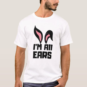 Camiseta Que bom que sou todo ouvidos coelhinho de páscoa