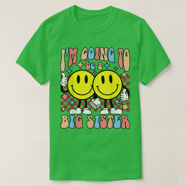 Camiseta Que bom que vou ser uma irmã mais velha e feliz (Frente do Design)