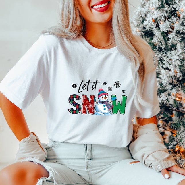 Camiseta Que Bonito Que Neve, Neve, Teto De Natal (Criador carregado)