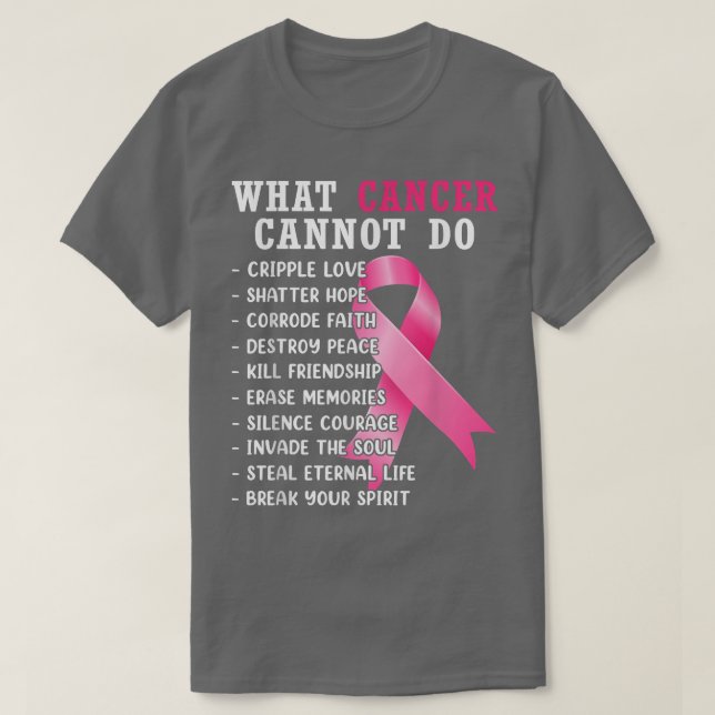 Camiseta Que Cancer Não Pode Fazer Cancer De Fita Rosa (Frente do Design)