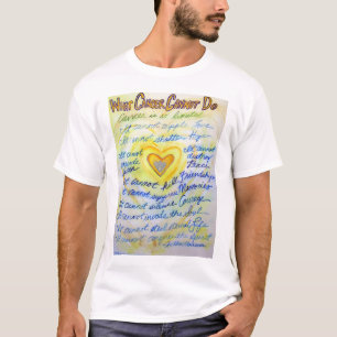 Camiseta Que Cancer Não Pode Fazer (Texto Azul E Dourado) T