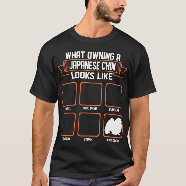 Camiseta Que cão possuindo de Chin do japonês olha como o T (Frente)