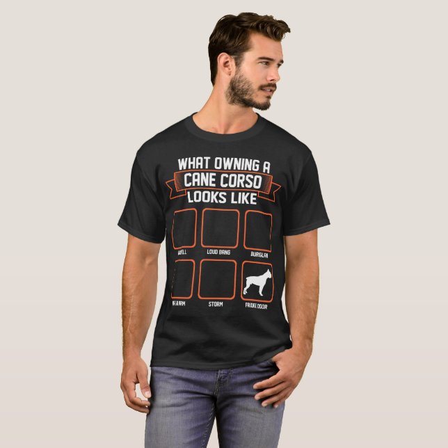 Camiseta Que cão possuindo de Corso do bastão olha como a (Frente Completa)