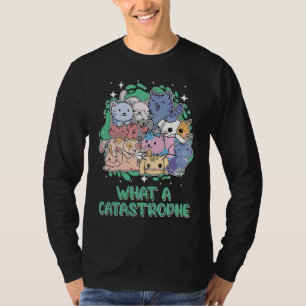 Camiseta Que Catástrofe Gato Humor de Gatinho Sarcástico