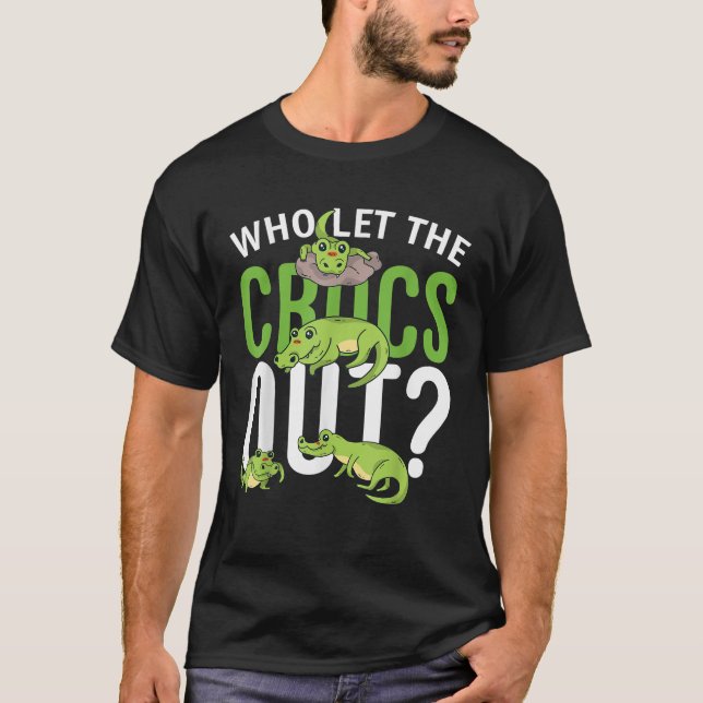 Camiseta Que deixou os Crocs saírem engraçados do Crocodilo (Frente)