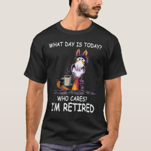Camiseta Que Dia É Hoje Quem Se Importa Estou Aposentado Ca