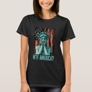 Camiseta Que diabos América Estátua da Liberdade Chorosa Af