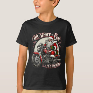 Camiseta Que Diversão É Andar de Moto Biker Papai Noel X