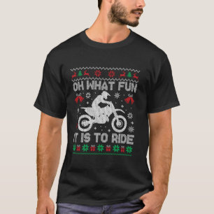 Camiseta Que Diversão É Dirigir Motocicleta Feia Christma