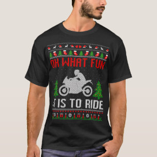 Camiseta Que Diversão É Dirigir Motocicleta Feia Christma