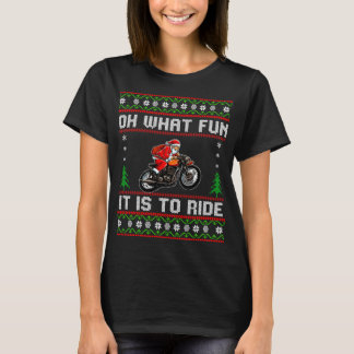 Camiseta Que Diversão É Dirigir Papais noeis De Motocicleta