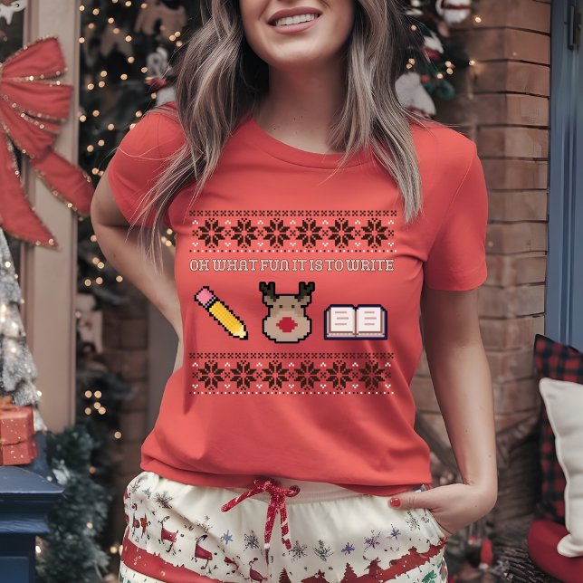 Camiseta Que Diversão É Escrever O Autor Xmas (Criador carregado)