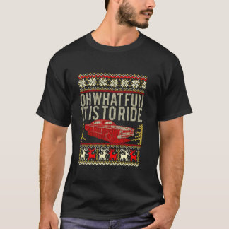 Camiseta Que Diversão É Viajar Carro Clássico Ugly Xmas Sw