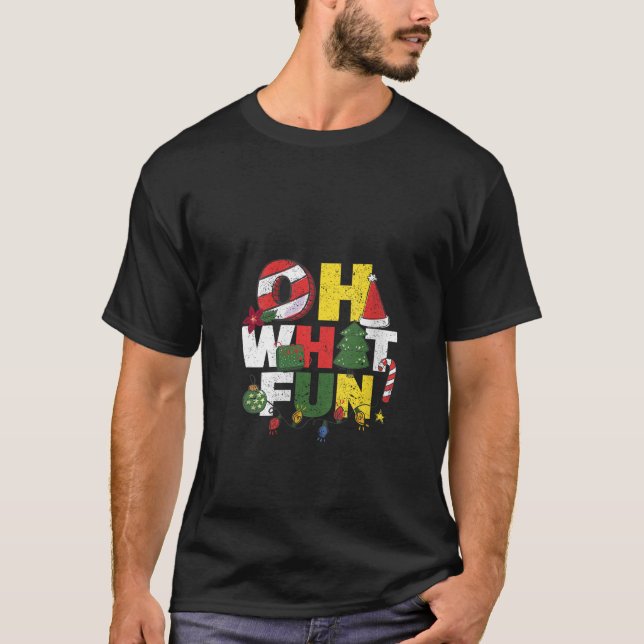 Camiseta Que Divertido Árvore de Natal Feliz Papai Noel (Frente)