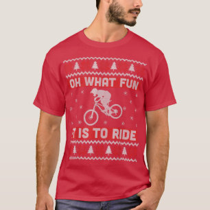 Camiseta Que Divertido É Andar De Bicicleta De Natal Feio