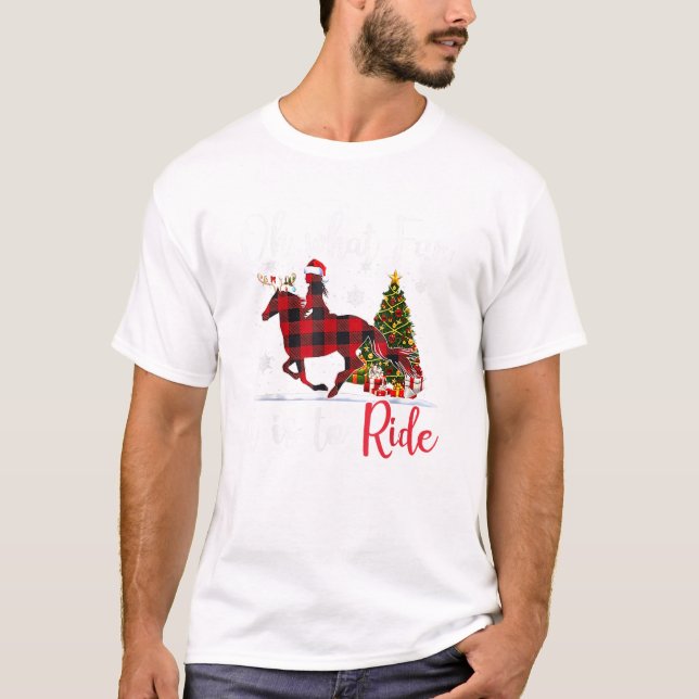 Camiseta Que Divertido É Dirigir Cowgirl Com Cavalos Chr (Frente)