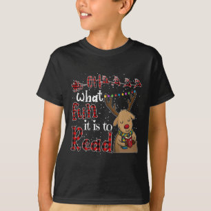 Camiseta Que Divertido É Ler A Bonita Reindeer De Natal