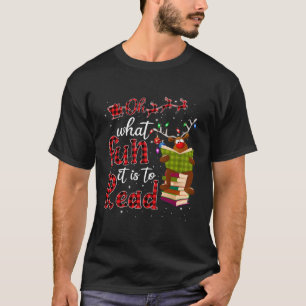 Camiseta Que Divertido É Ler A Bonita Reindeer De Natal