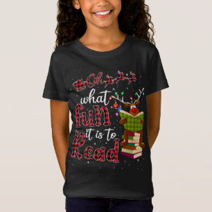 Camiseta Que Divertido É Ler A Bonita Reindeer De Natal