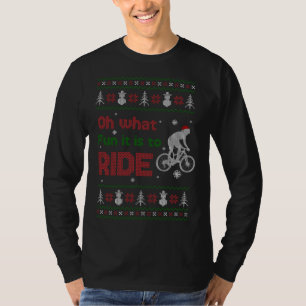 Camiseta Que Divertido É Viajar De Bike Feia De Natal