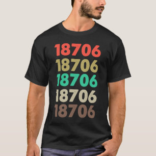 Camiseta Que Diz 18706 Código Zipcode Retroativo 18706