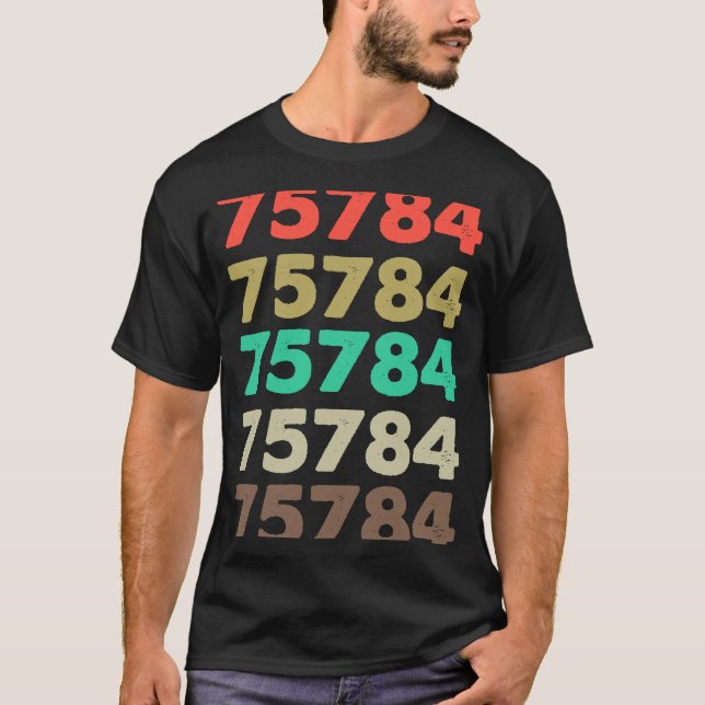 Camiseta Que Diz 75784 Código Zipcode Retroativo 75784 (Frente)