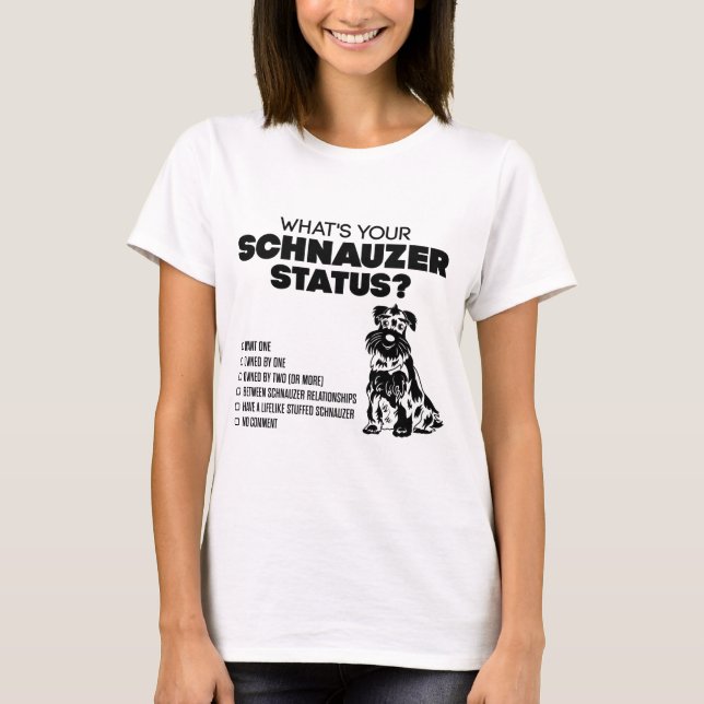 Camiseta Que é seu estado do Schnauzer? (Frente)