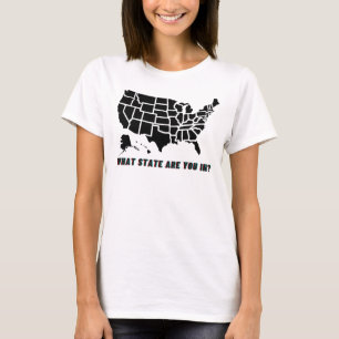 Camiseta Que Estado Americano Você Está Engraçada Em T-S