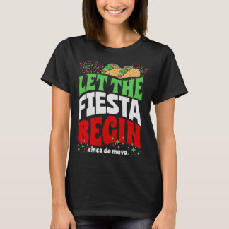 Camiseta Que Fiesta Comece Cinco De Mayo, Citando Gr