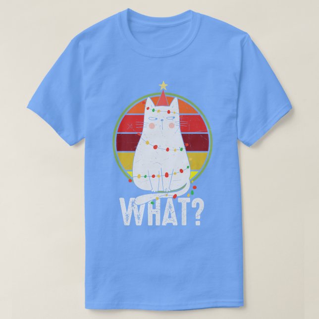 Camiseta Que Gato Xmas Faz Um Natal Engraçado (Frente do Design)