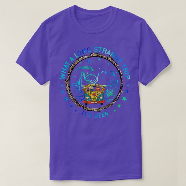 Camiseta Que longa viagem estranha Itx27s foi Hippie PeaceT (Frente do Design)