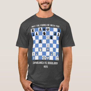 Camiseta Que os garfos estejam com você, Capablanca vs Ches