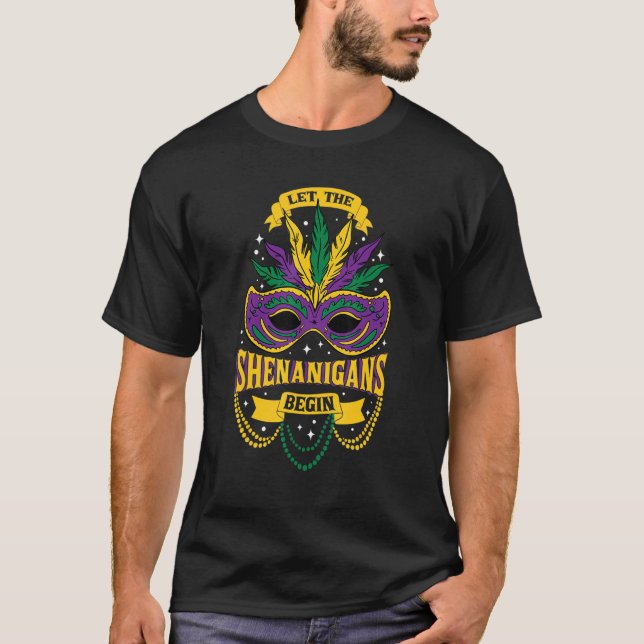 Camiseta Que Os Shenanigans Bengin Mardi Gras (Frente)