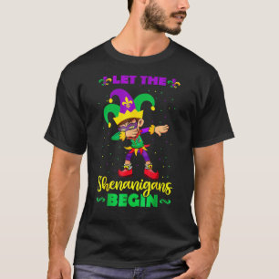 Camiseta Que Os Shenanigans Comecem A Dabbing Boy Jester Ma