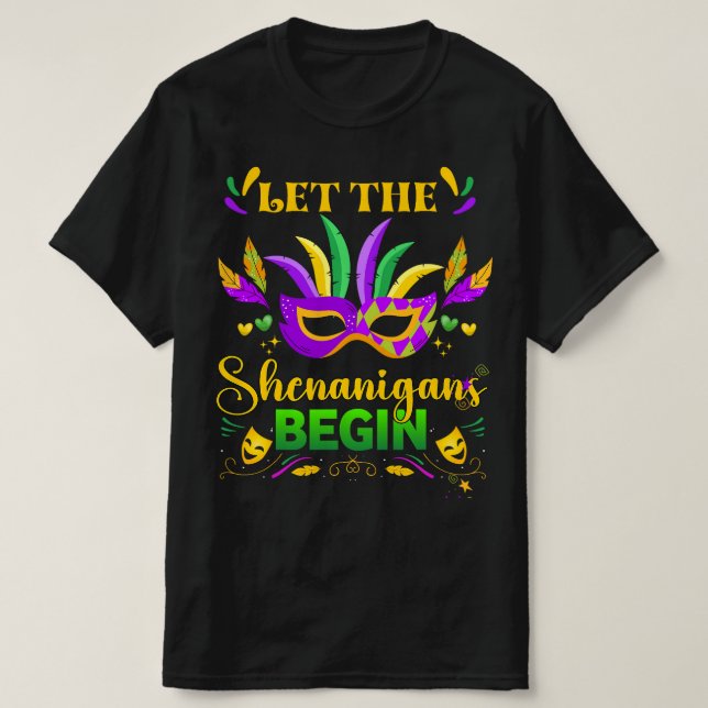 Camiseta Que Os Shenanigans Comecem A Mardi Gras (Frente do Design)
