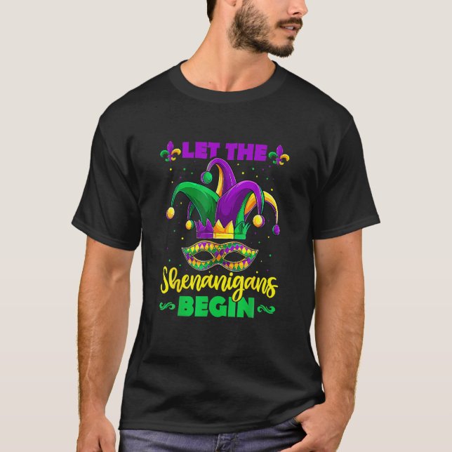 Camiseta Que Os Shenanigans Comecem A Mardi Gras (Frente)