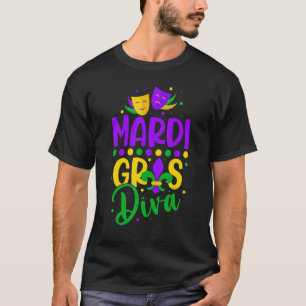 Camiseta Que os Shenanigans comecem a Mardi Gras diva