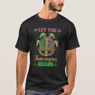 Camiseta Que Os Shenanigans Comecem A Mascarar Amarelo Verd