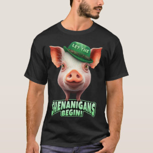 Camiseta Que Os Shenanigans Comecem A Piggy Leprechaun Rua 