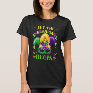 Camiseta Que Os Shenanigans Comecem Mardi Gras Jester Hat C