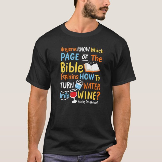 Camiseta Que Página Da Bíblia Explica Como Transformar Água (Frente)