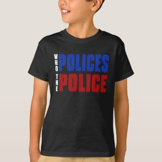 Camiseta Que Policializa O Slogan Azul Vermelho Da Polícia