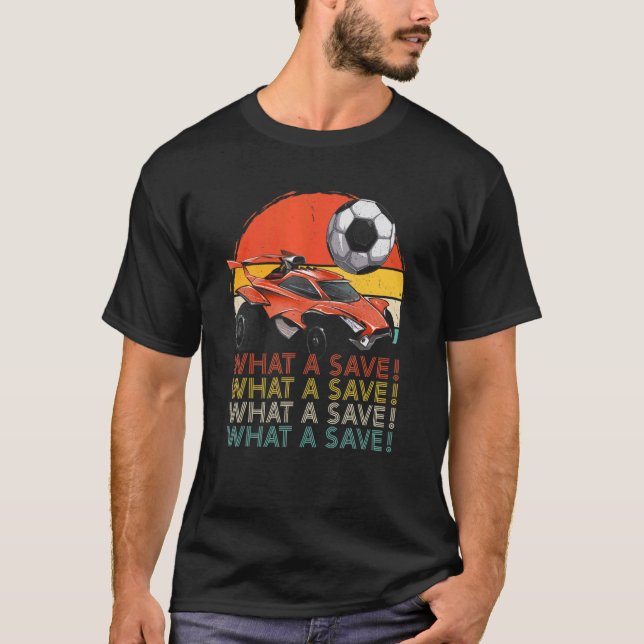 Camiseta Que Poupe O Carro De Futebol Do Retro De Foguete? (Frente)