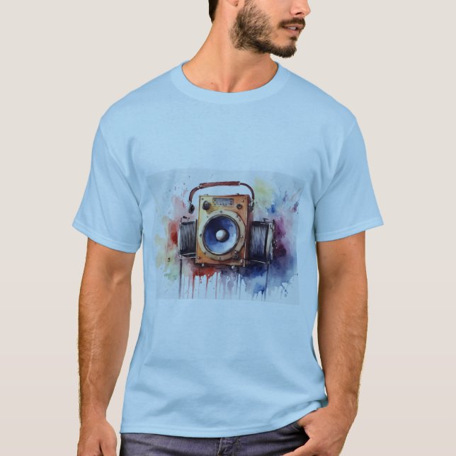 Camiseta Que tal "Azure Harmonies: Sky-Blue T-Shirt (Frente)