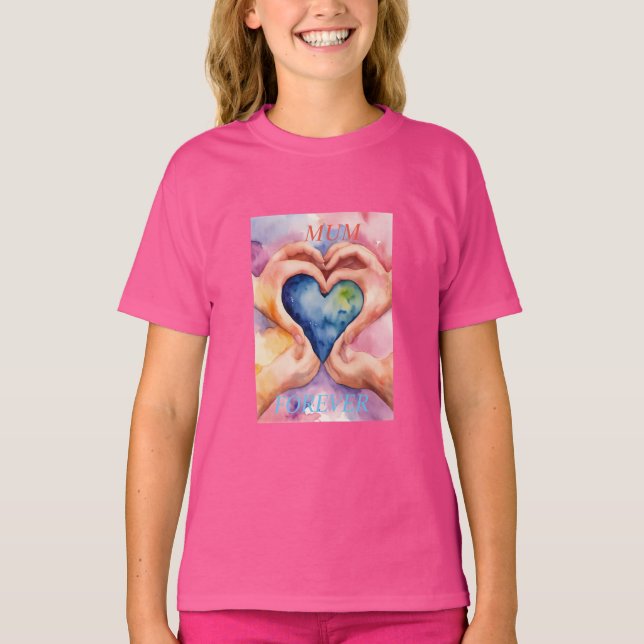 Camiseta Que tal "Forever Love: Madre Child Heart Tee" (Frente)