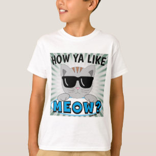 Camiseta Que Tal MEOW? Óculos escuros Impressão azul