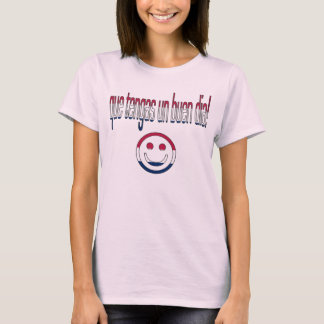 Camiseta Que Tengas un Buen Día! Cores de Sinalizador da Am